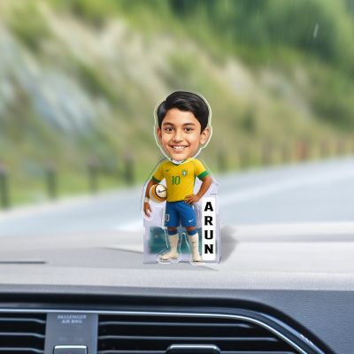 Personalized Football Player Funny Face Caricature with Shaking Head Gift for Football Player & Fans Return Gift Solar Powered Moving Head Bobblehead Figurine